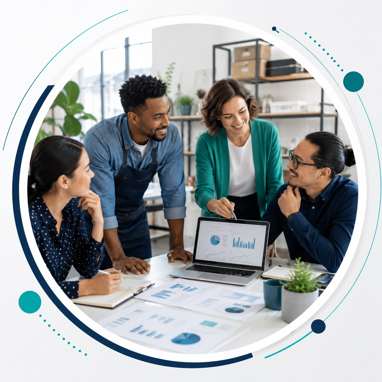 SelkaLogik support team collaborating with a small business around growth metrics